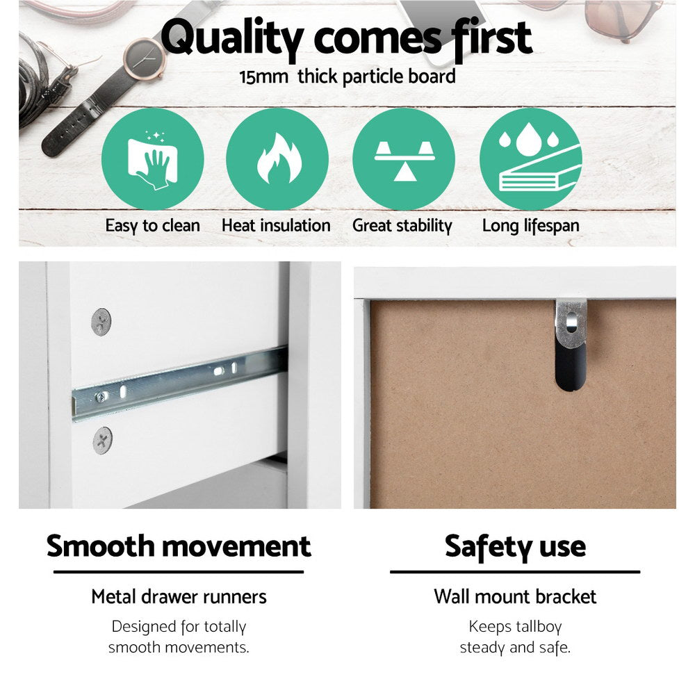 6 Chest of Drawers - MYLA White