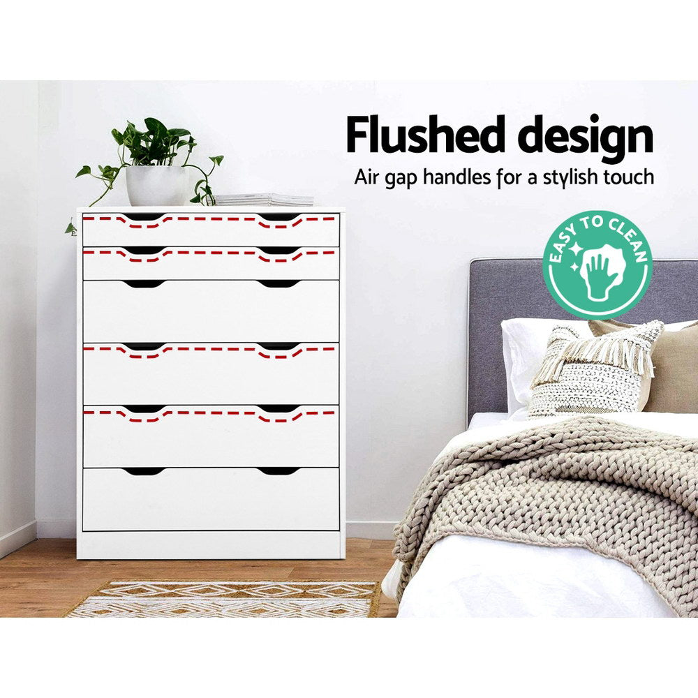 6 Chest of Drawers - MYLA White
