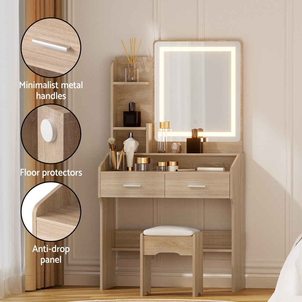 Dressing Table Set Stool Led Doria