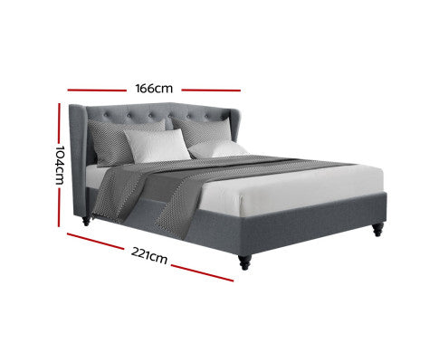 Artiss Bed Frame Queen Size Grey PIER
