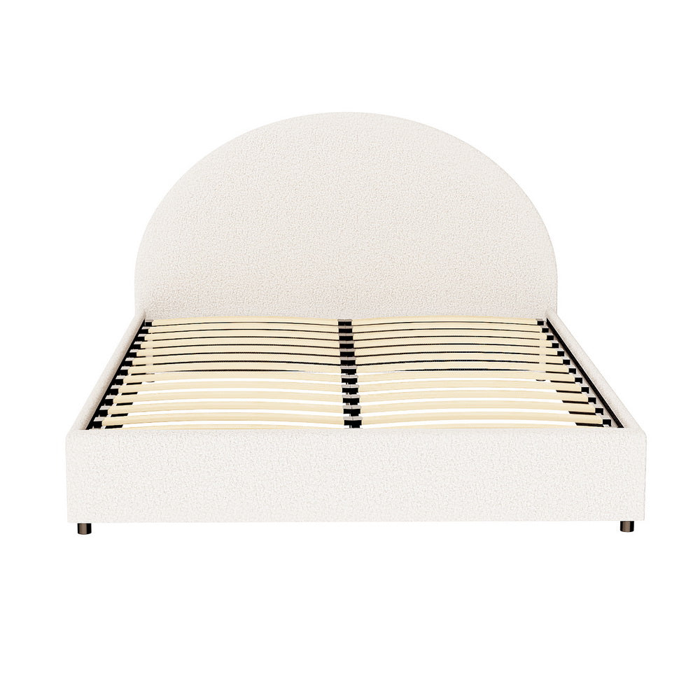Bed Frame Gas Lift Strorage Beds Base Platform Boucle Fabric Queen ELLA