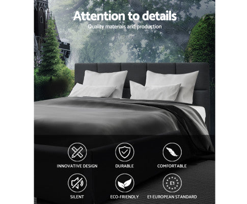 Artiss Bed Frame Queen Size Charcoal TINO