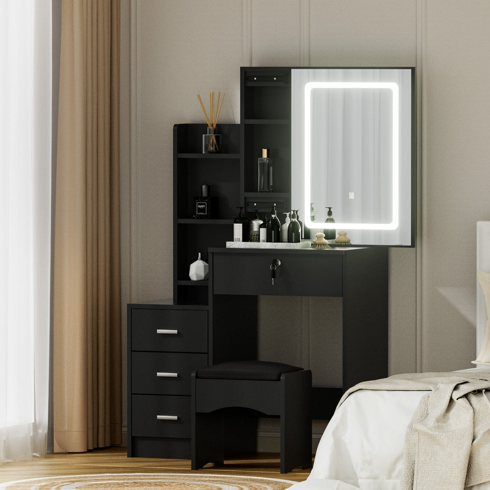 Dressing Table Vanity Desk Set Stool Led