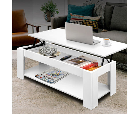 Artiss Coffee Table Lift-top Coffee Table White