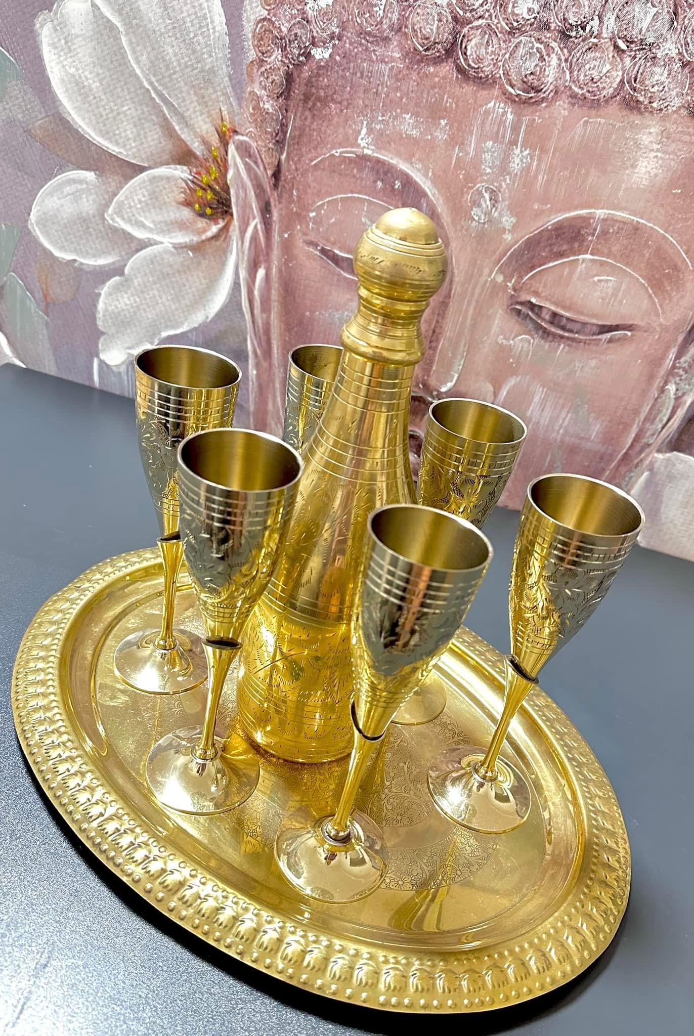 Premium Complete Brass Wine Set