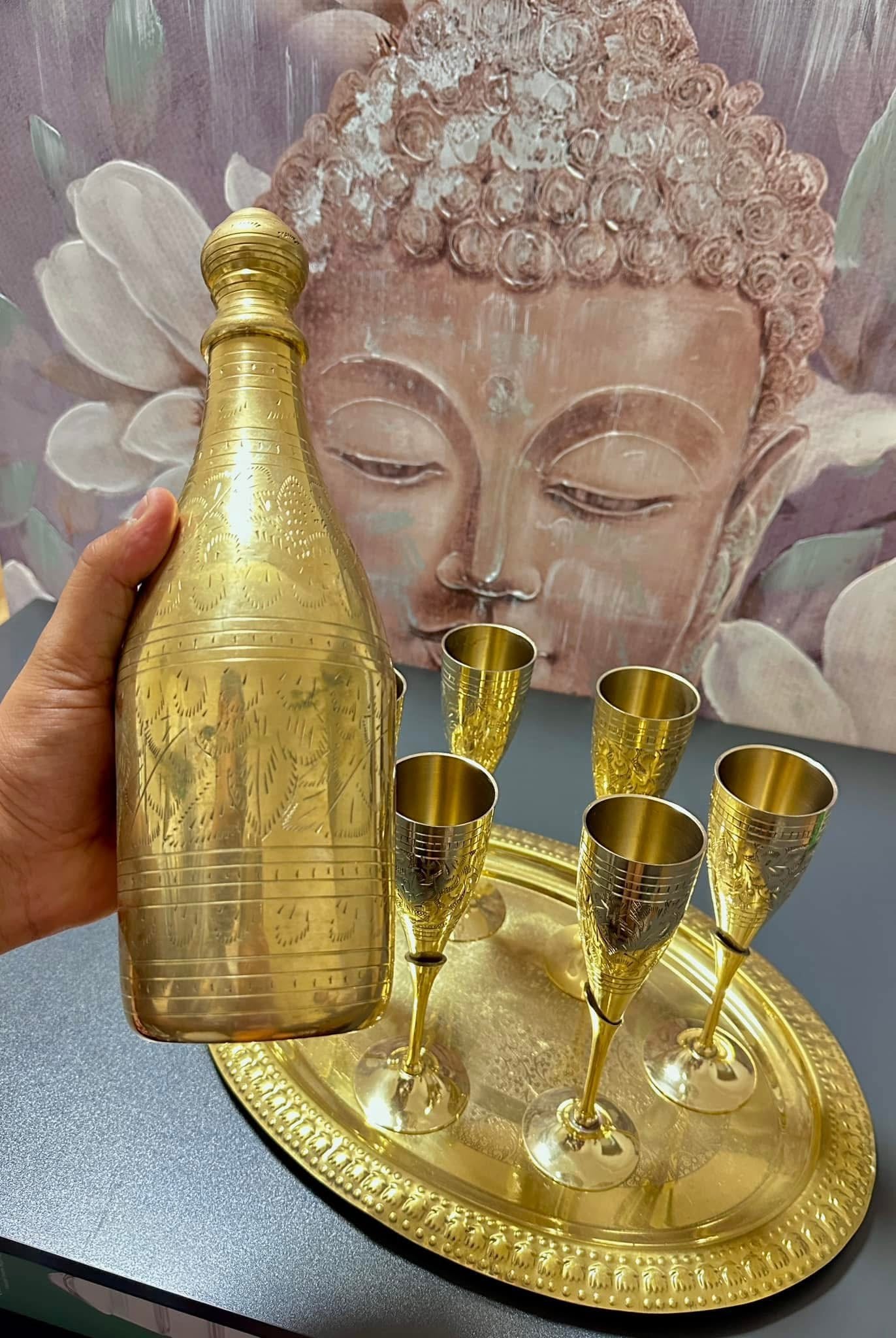 Premium Complete Brass Wine Set