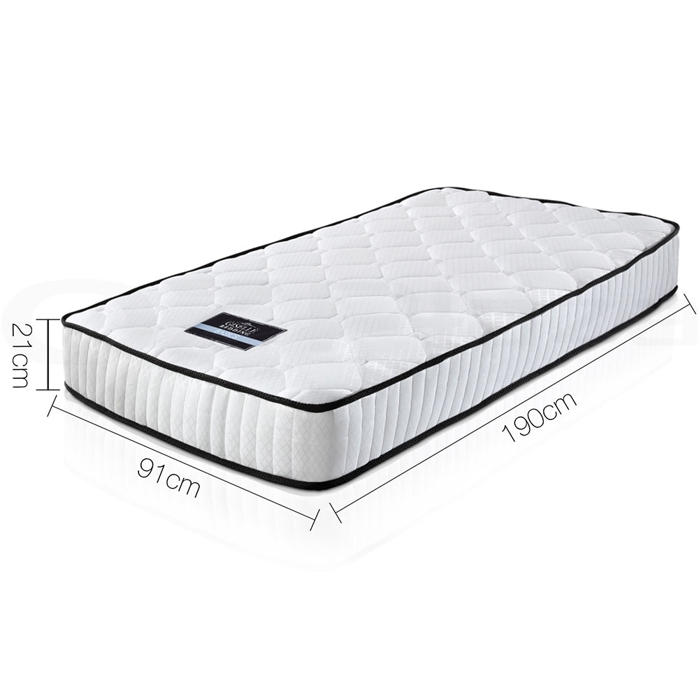 Single Metal Bed Frame And 21cm Mattress Tight Top