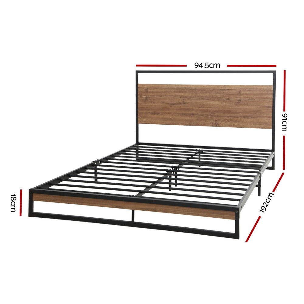 Single Metal Bed Frame And 21cm Mattress Tight Top
