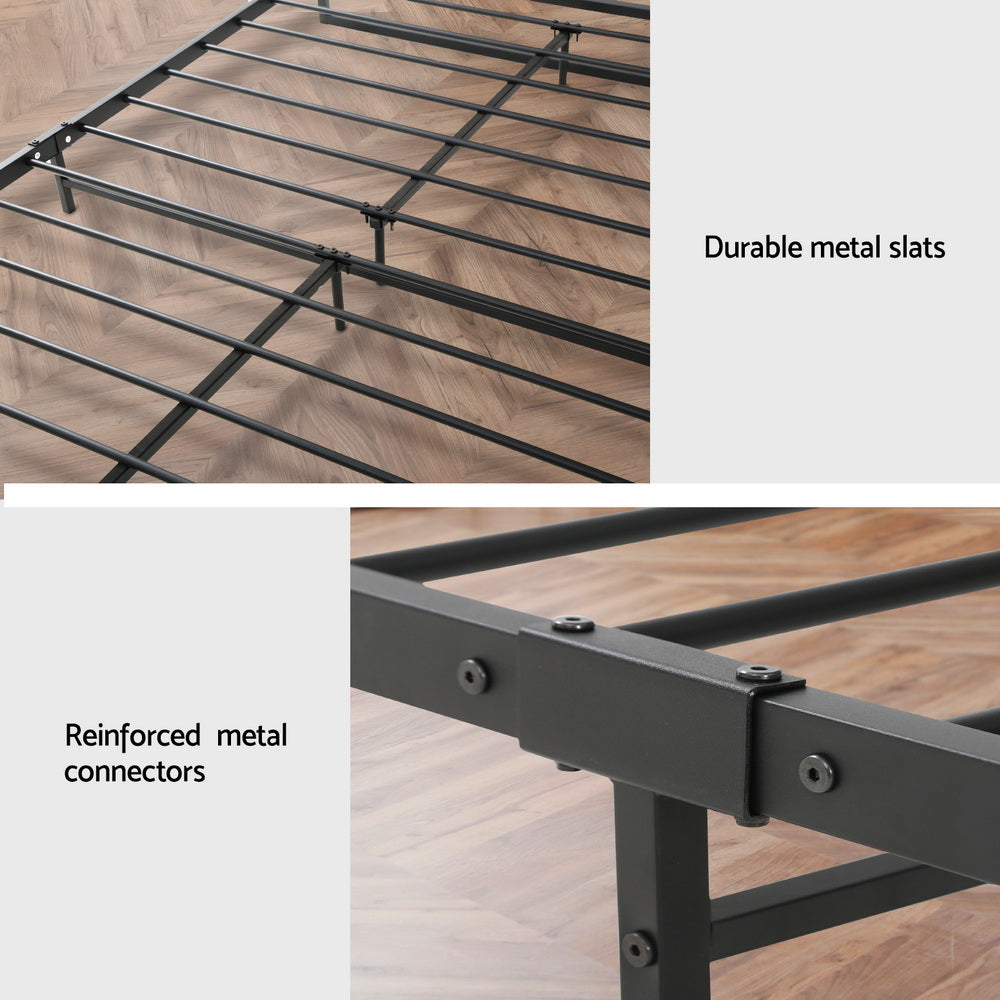Single Metal Bed Frame And 21cm Mattress Tight Top