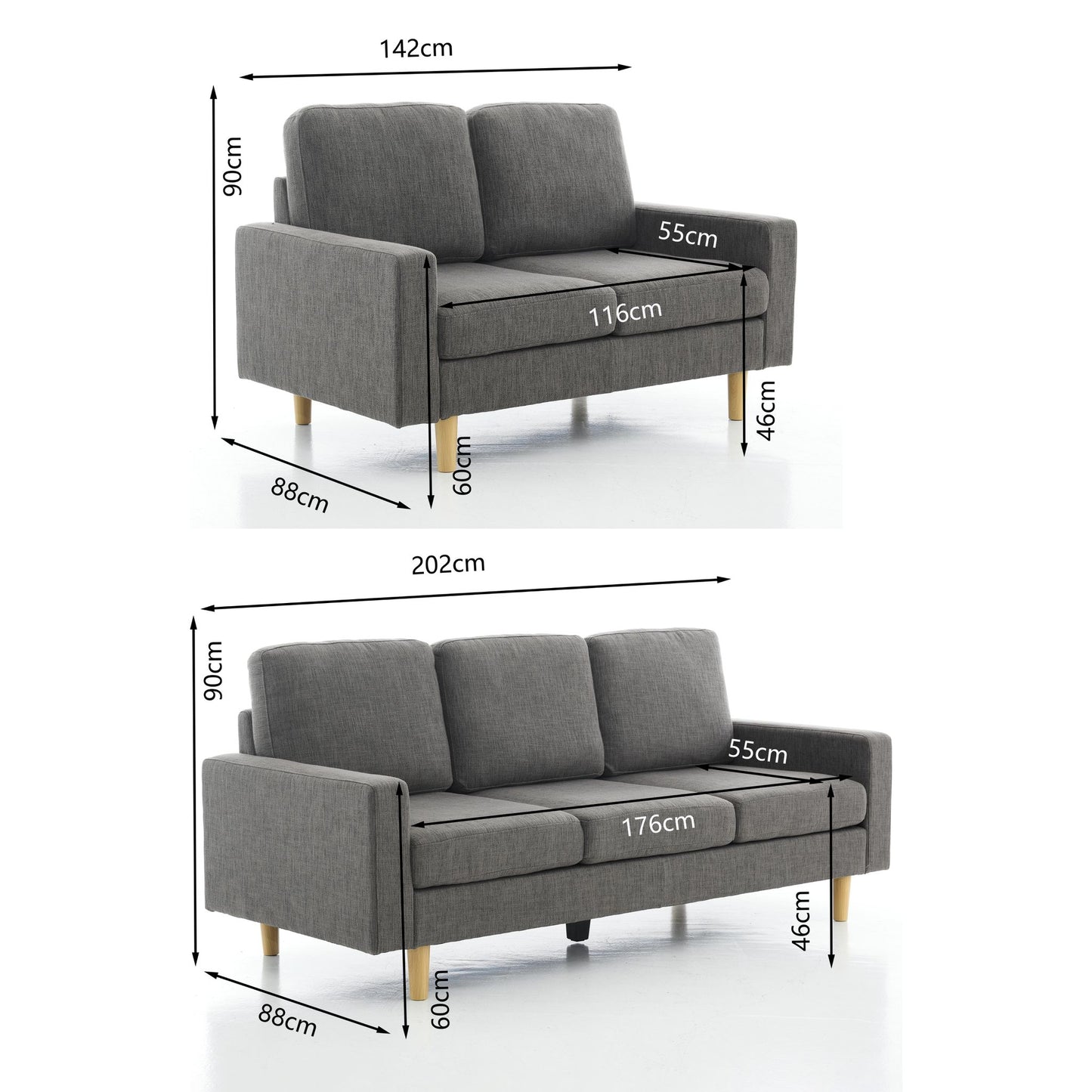 Sofa Set 2-Seater and 3-Seater Combo
