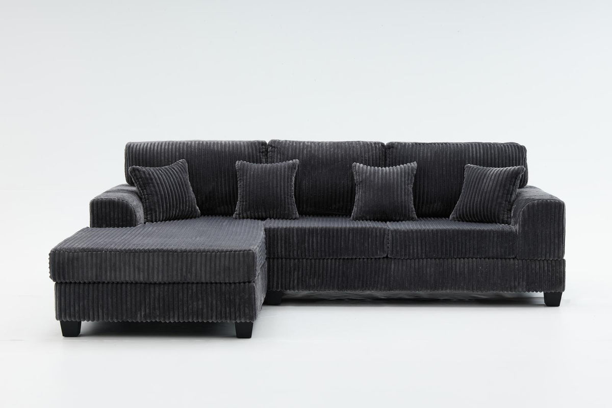 Upgraded Corduroy Fabric Sectional Sofa – Extra Large 286cm