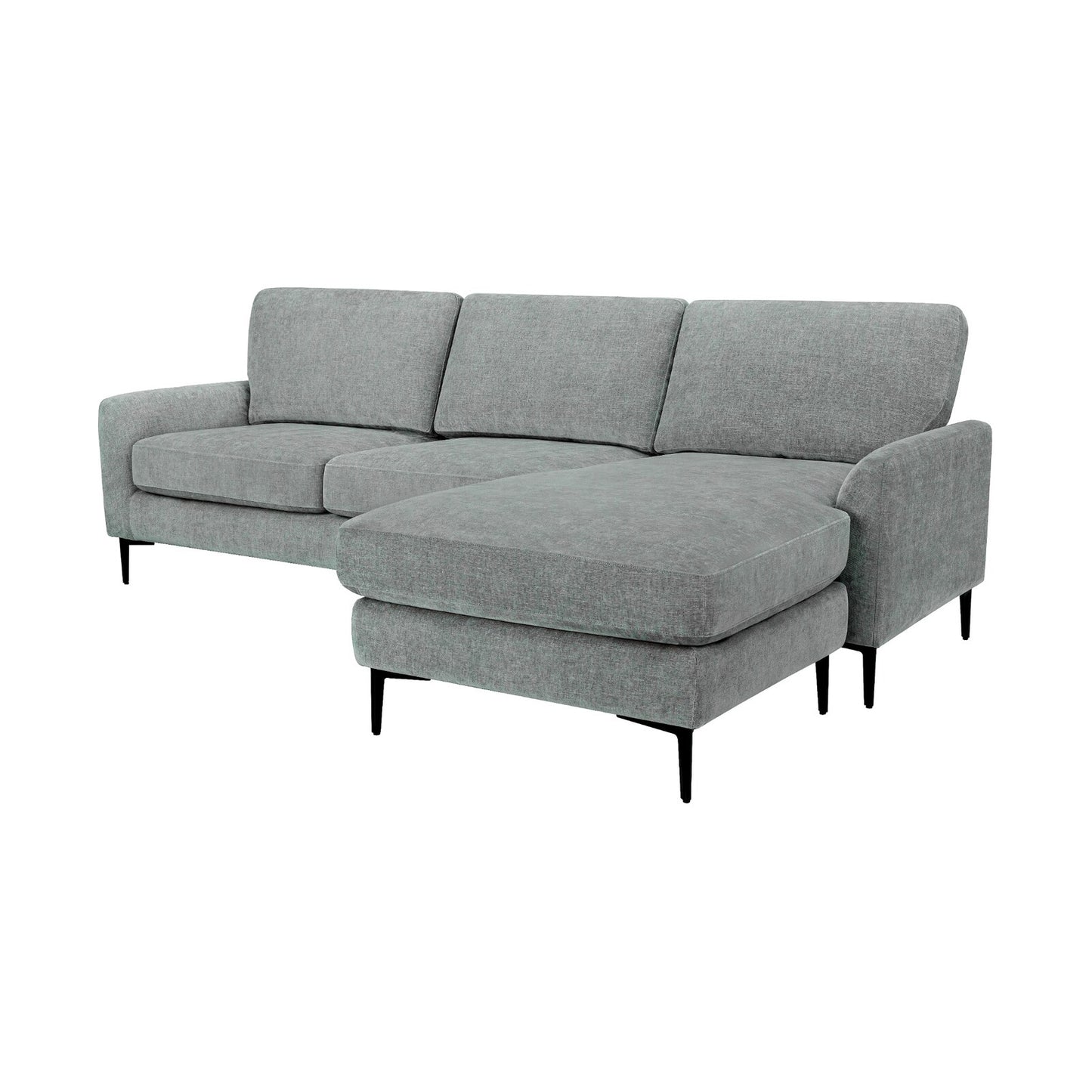 Modern L-Shaped Chenille Fabric  Sectional Sofa with Reversible Chaise