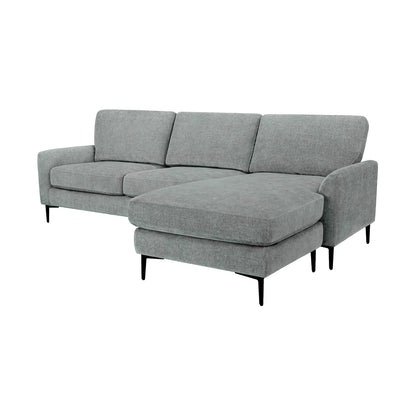 Modern L-Shaped Chenille Fabric  Sectional Sofa with Reversible Chaise