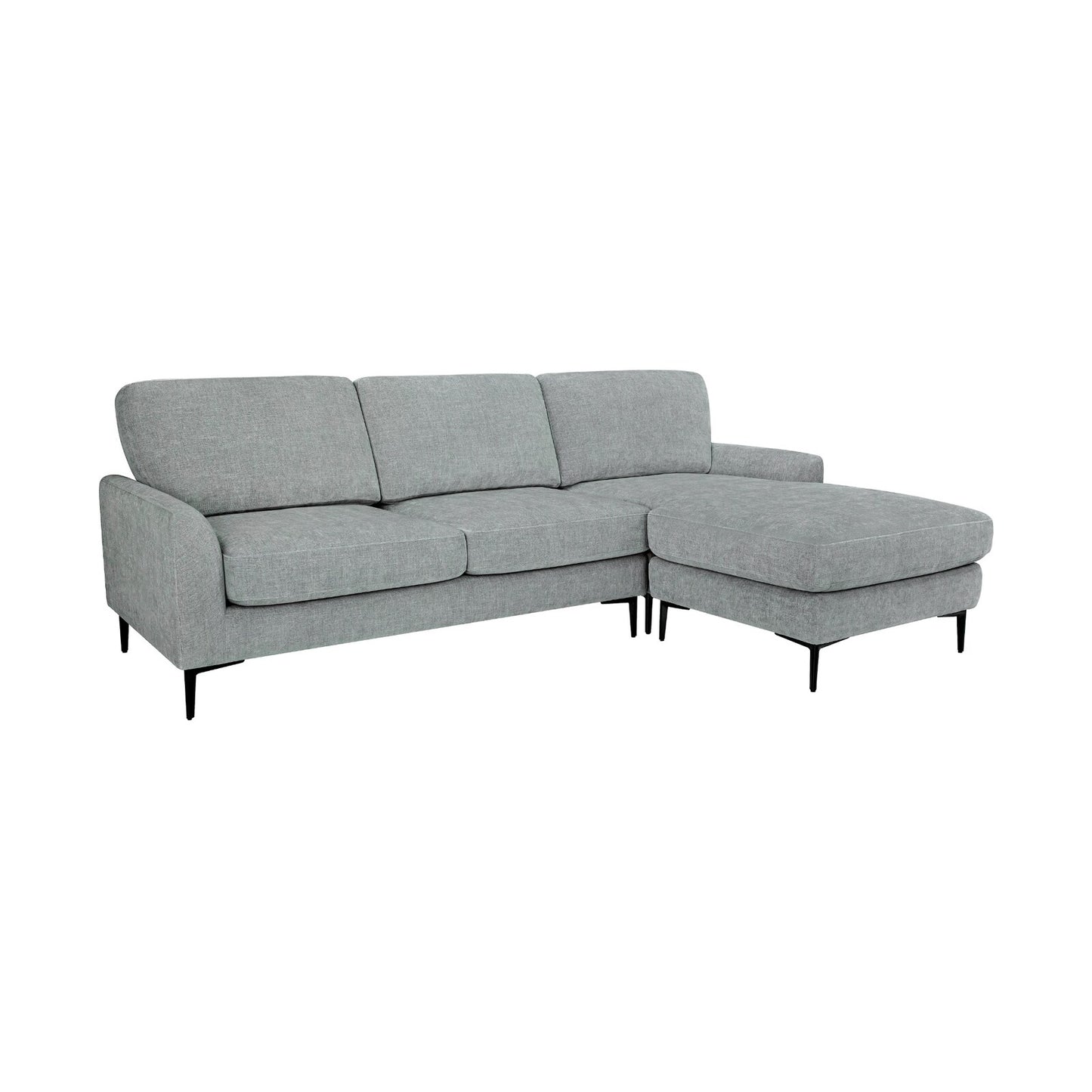 Modern L-Shaped Chenille Fabric  Sectional Sofa with Reversible Chaise