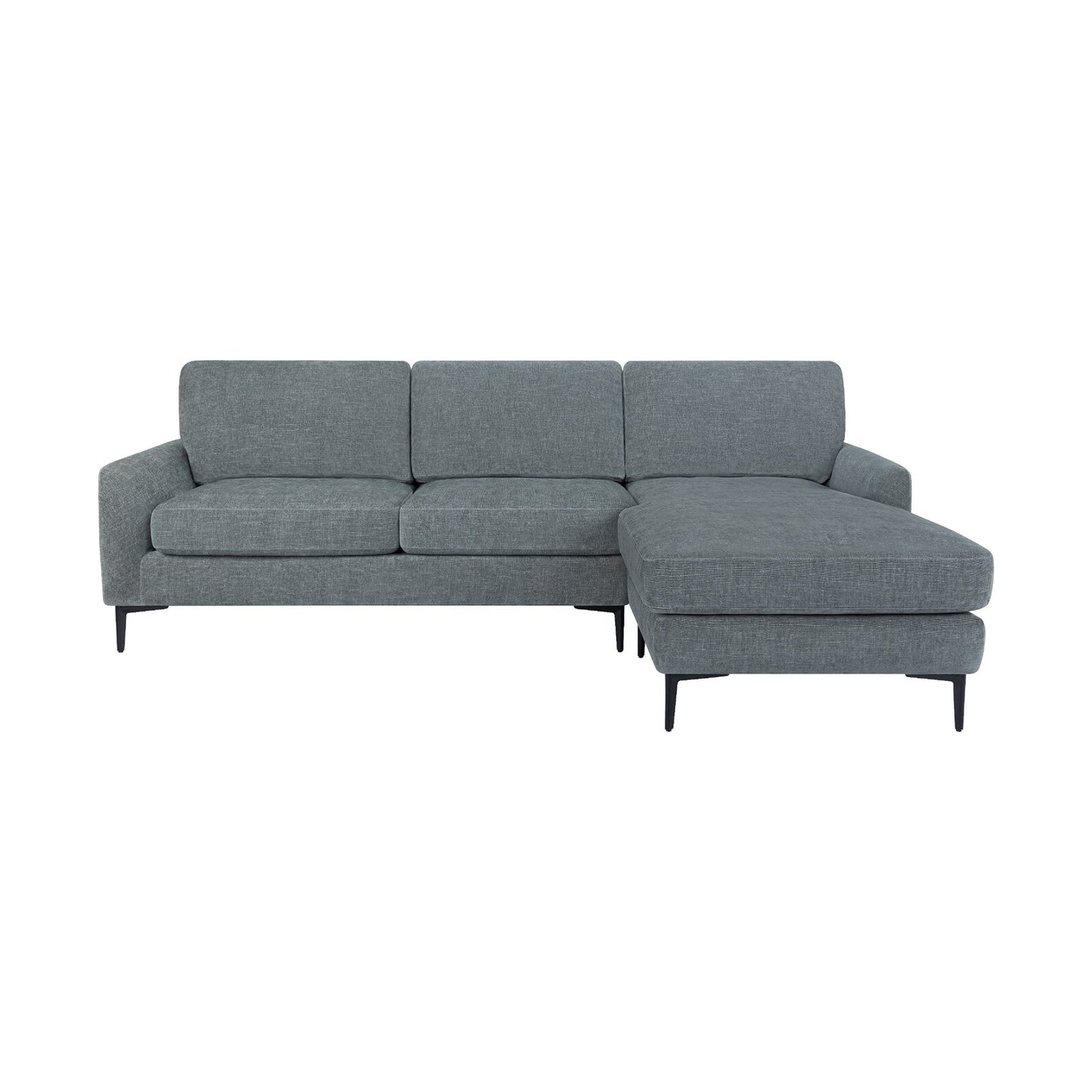 Modern L-Shaped Chenille Fabric  Sectional Sofa with Reversible Chaise