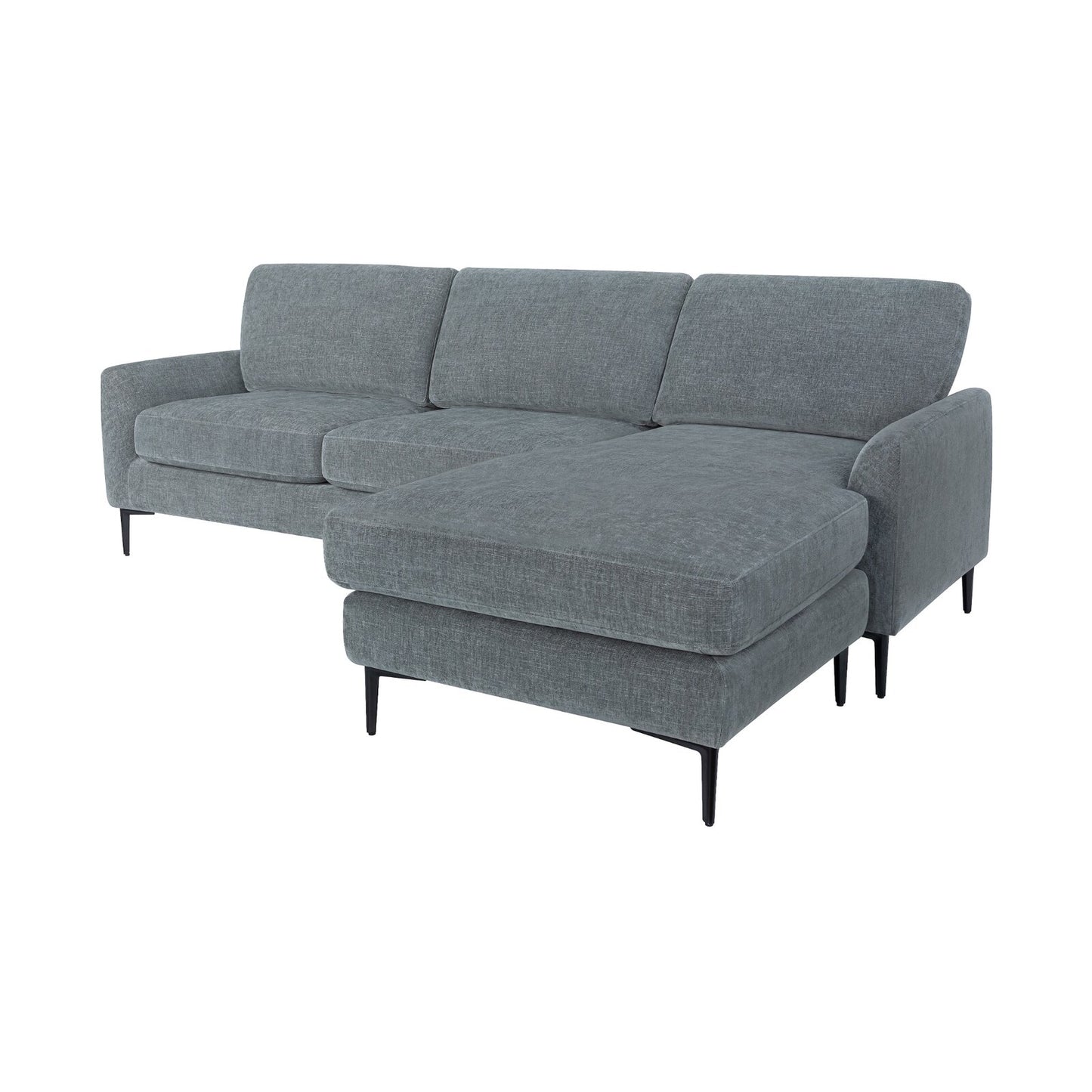 Modern L-Shaped Chenille Fabric  Sectional Sofa with Reversible Chaise
