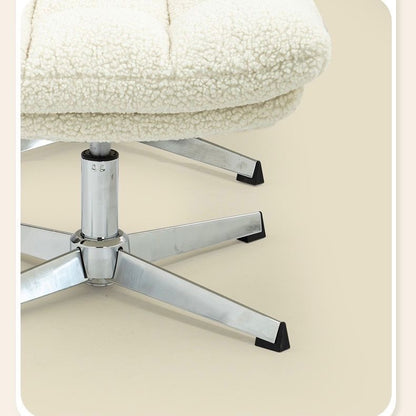 Luxurious Sherpa Fabric Lounge Chair with Ottoman