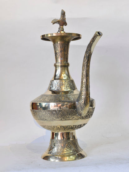 Handmade Traditional Nepali Karuwa, Water Pot with Carved Design