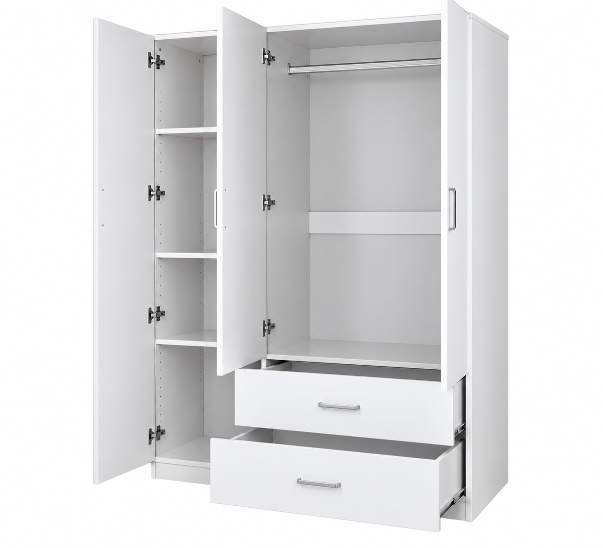 3 Door 2 Drawer Wardrobe with Mirror