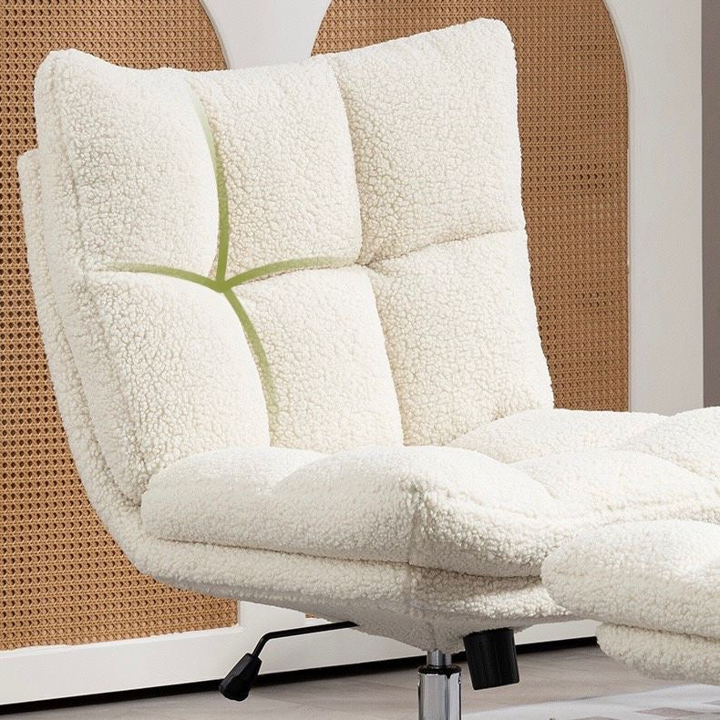 Luxurious Sherpa Fabric Lounge Chair with Ottoman