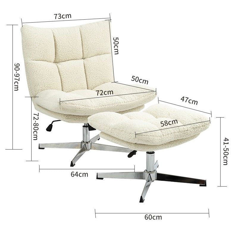 Luxurious Sherpa Fabric Lounge Chair with Ottoman
