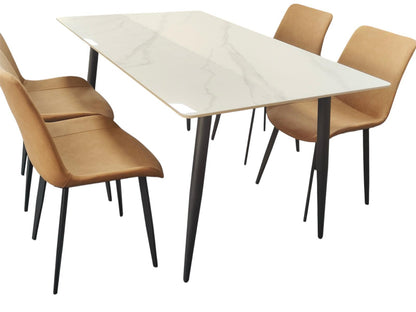 140cm Sintered Stone Dining Table Set – Includes 1 Table + 4 Chairs