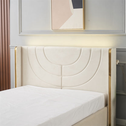 Kmna Bed Frame – LED 2 Drawers Storage and 34cm latex zone mattress