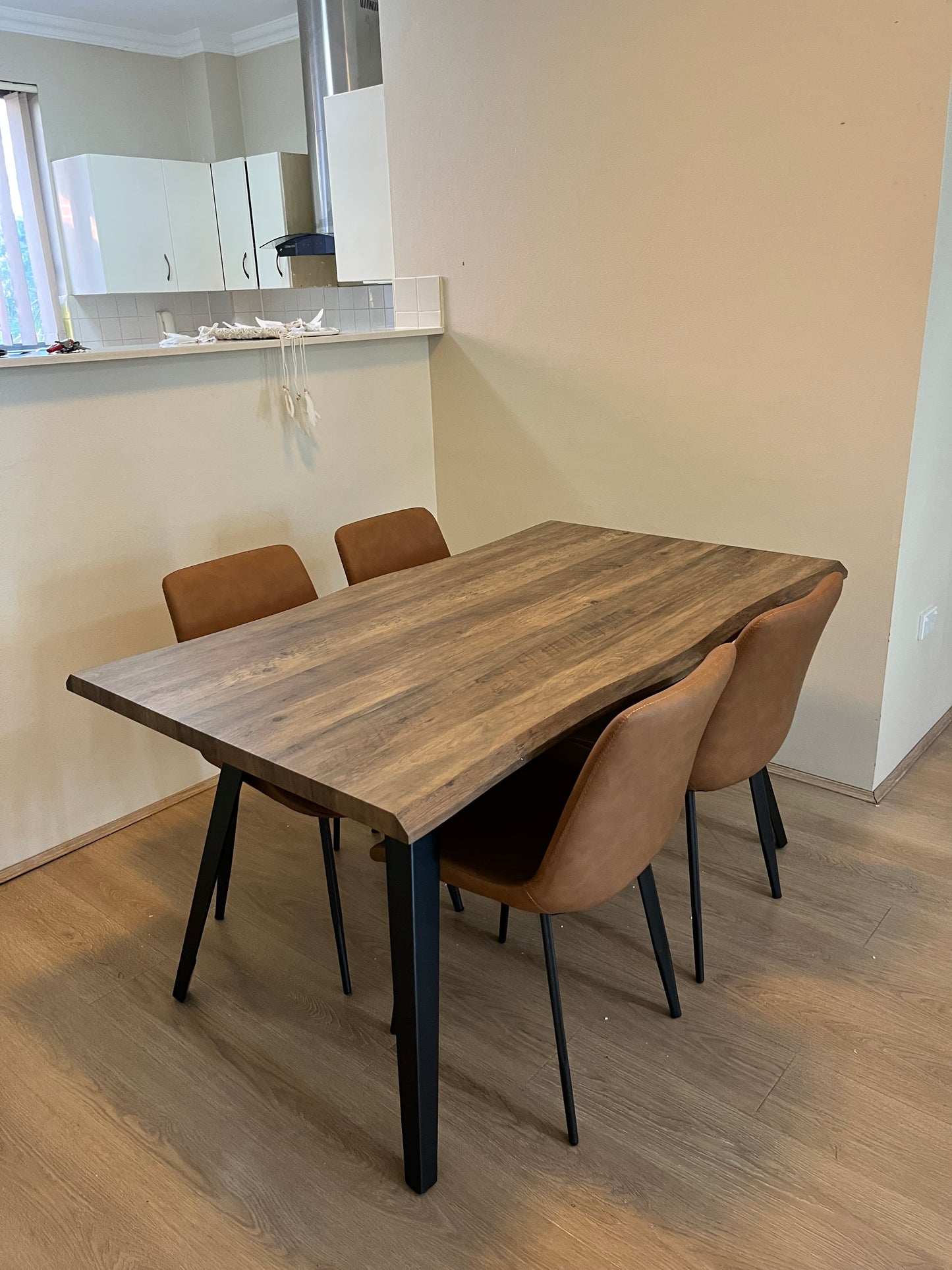 Wooden Dining Table Set – 150cm (Includes 4 Chairs)