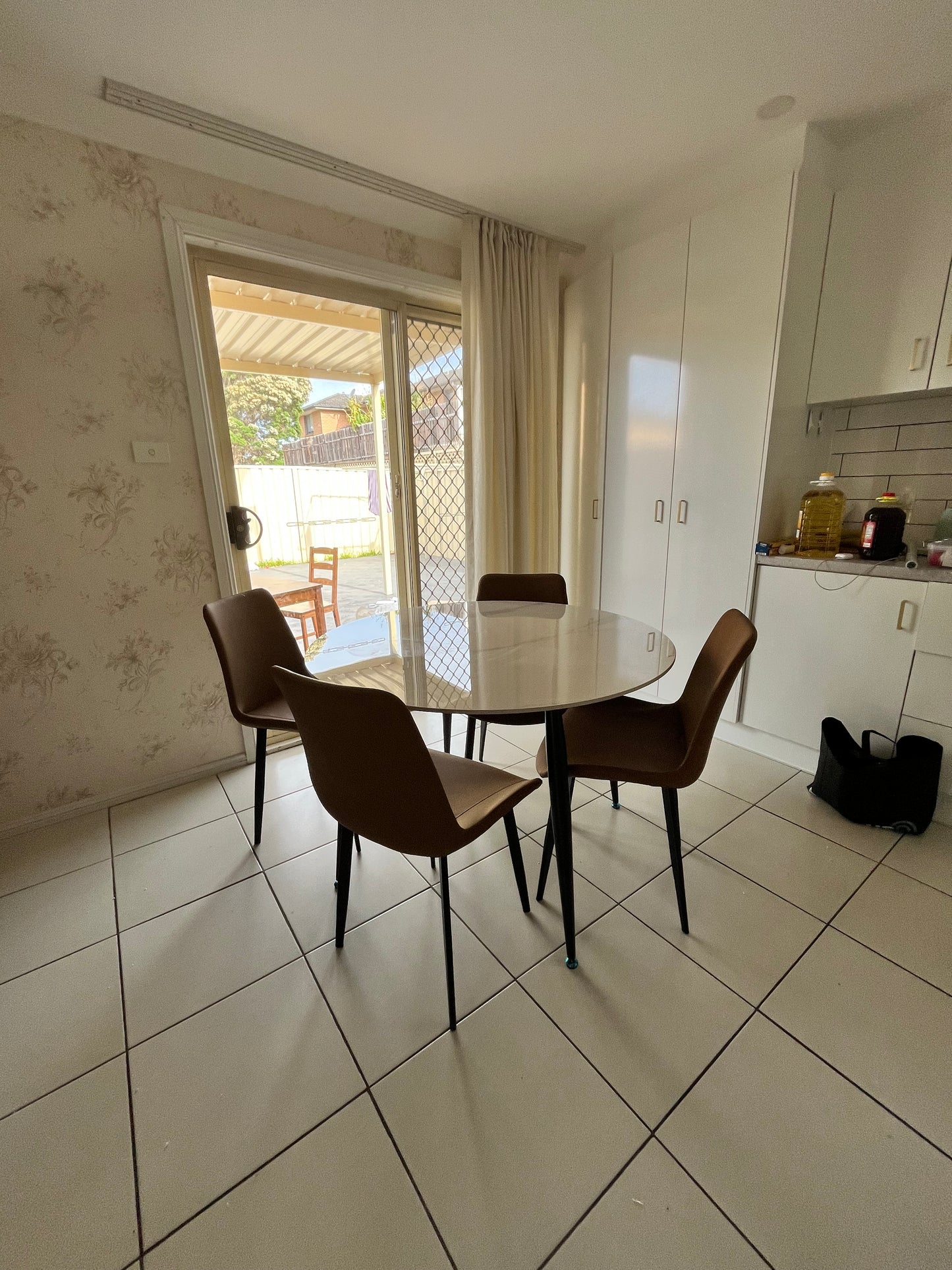 Sintered Stone Dining Table Set (110cm) with 4 Chairs