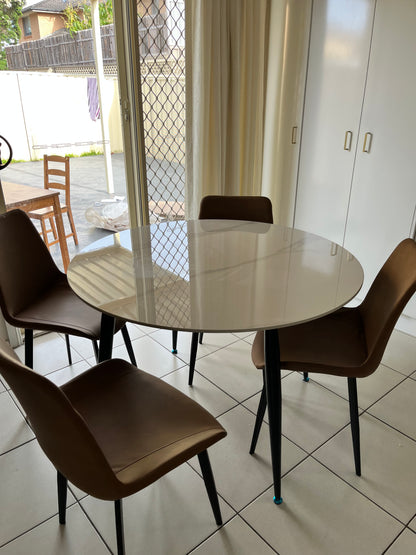 Sintered Stone Dining Table Set (110cm) with 4 Chairs