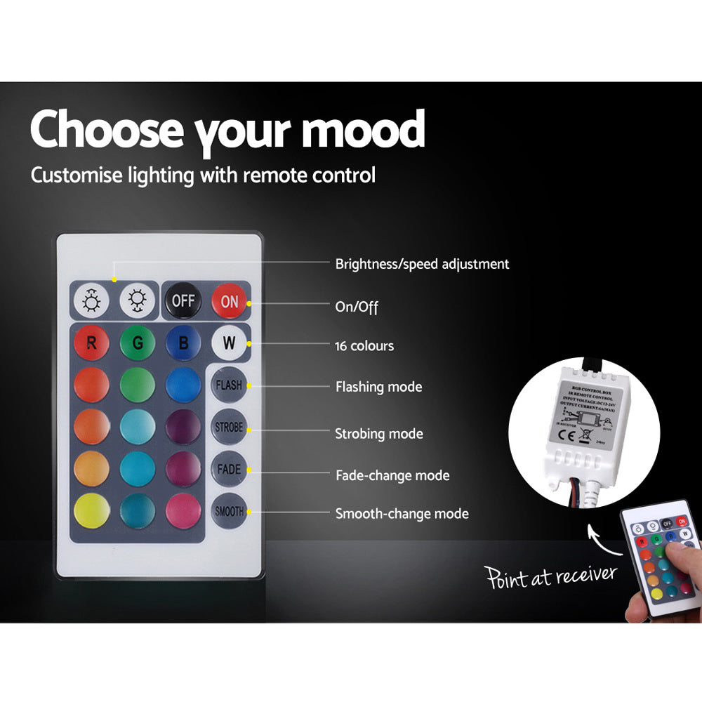 Bed Frame Queen Size LED Gas Lift LUMI