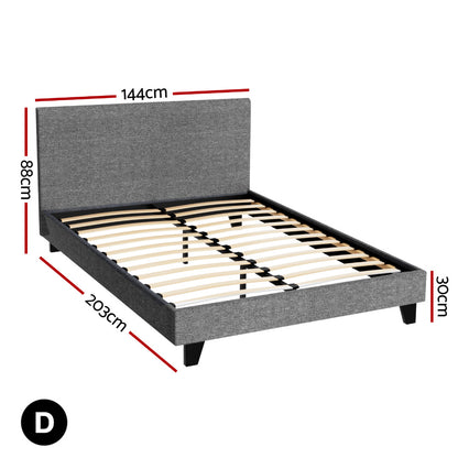 Bed Frame Double Size Grey NEO And 16cm Mattress