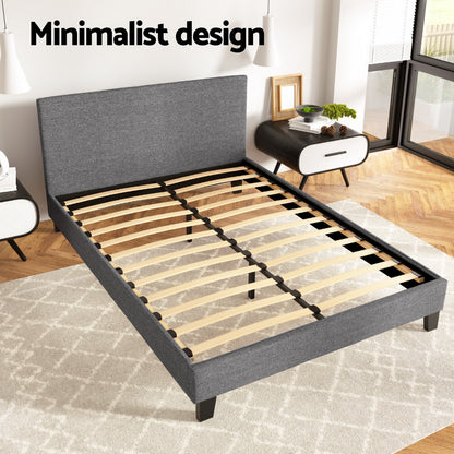 Bed Frame Double Size White And 24cm Mattress Pillow Top Double Size