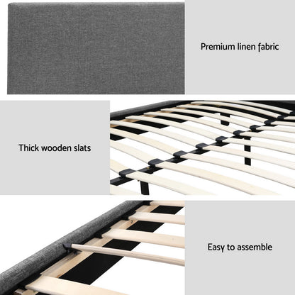 Bed Frame Double Size Grey NEO And 16cm Mattress