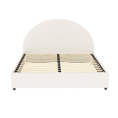 Bed Frame Gas Lift Strorage Beds Base Platform Boucle Fabric Queen ELLA