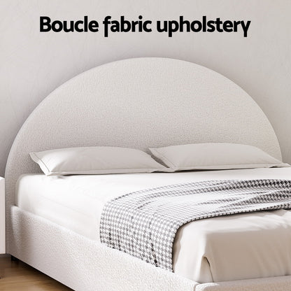 Bed Frame Gas Lift Strorage Beds Base Platform Boucle Fabric Queen ELLA