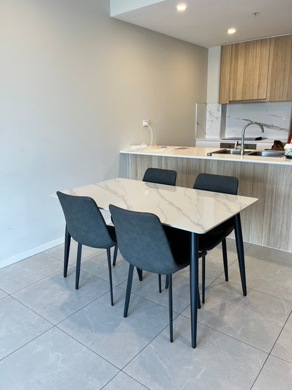 140cm Sintered Stone Dining Table Set – Includes 1 Table + 4 Chairs