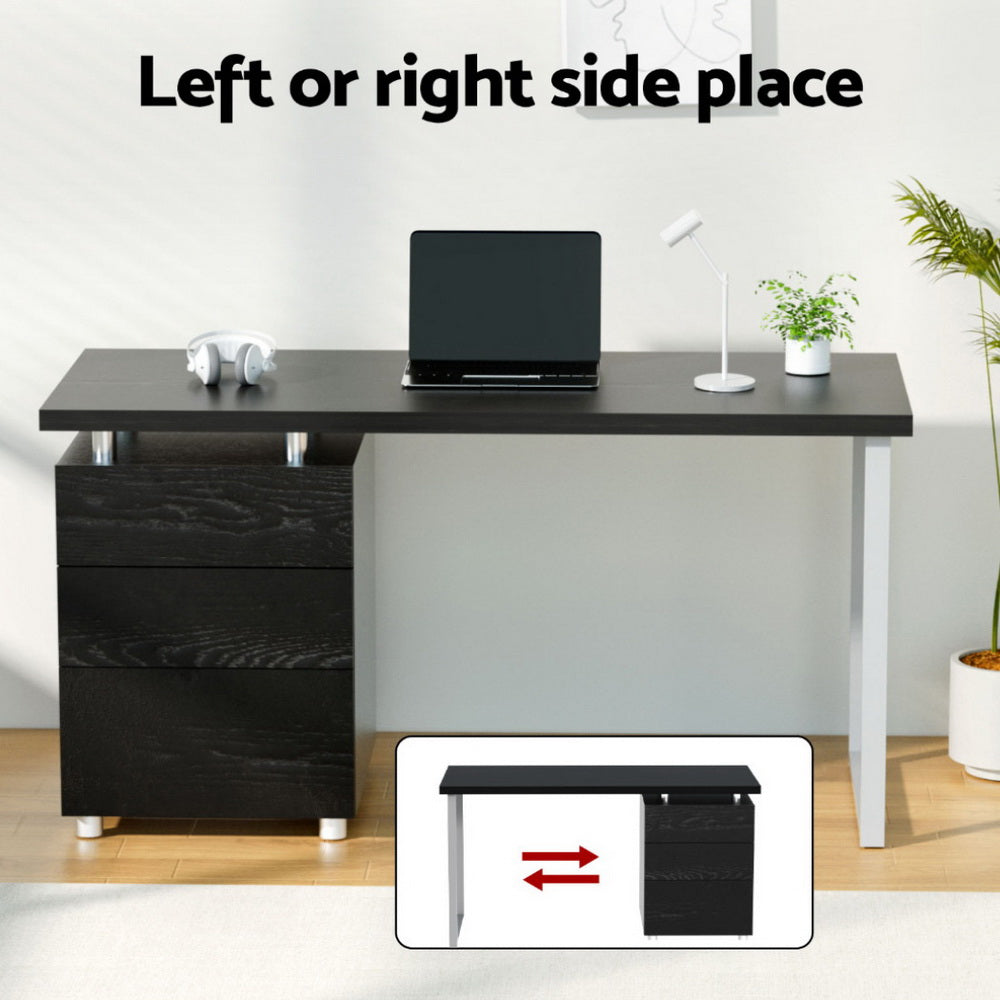 Computer Desk Drawer Black 140CM