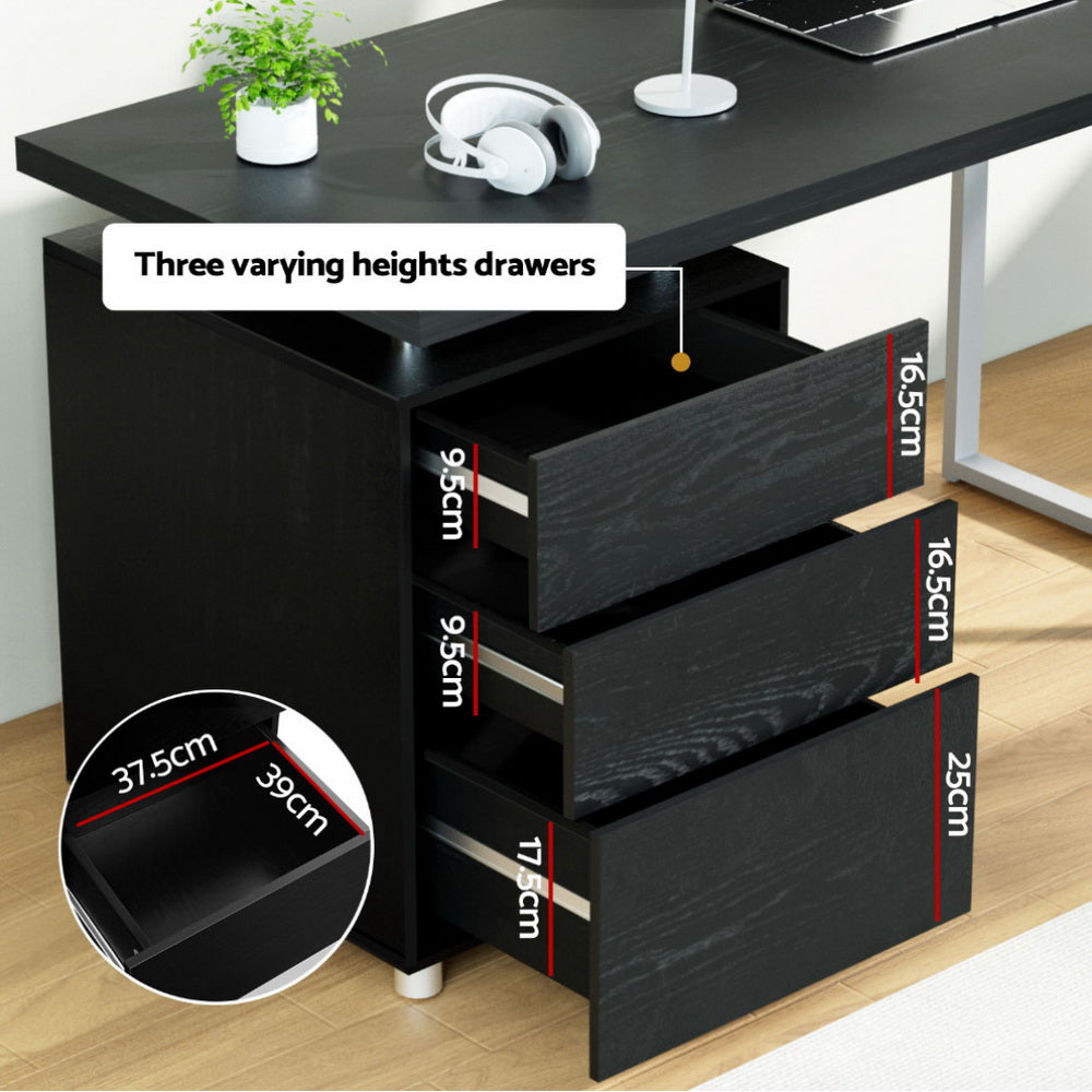 Computer Desk Drawer Black 140CM