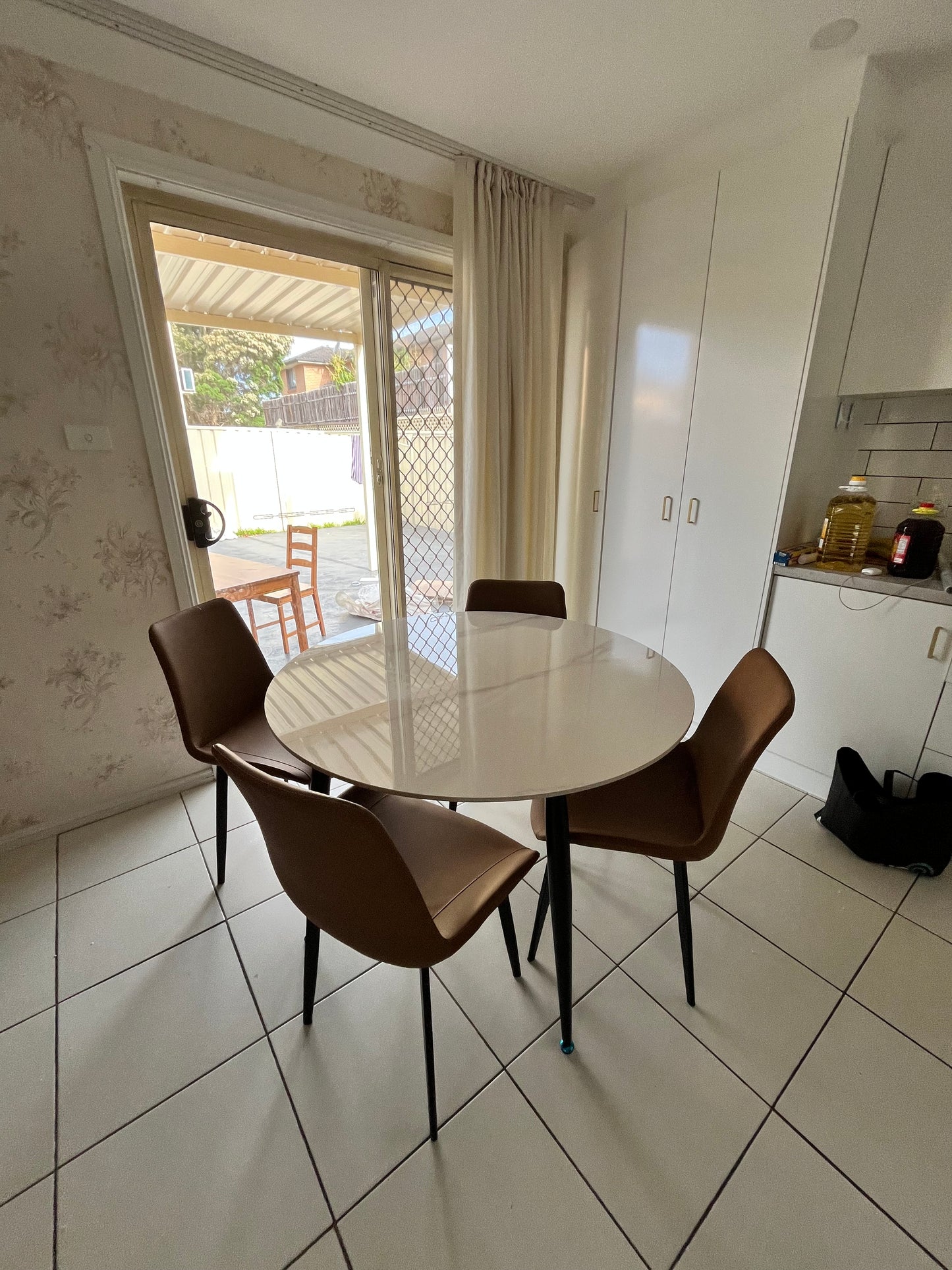 Sintered Stone Dining Table Set (110cm) with 4 Chairs