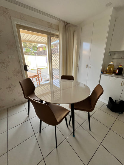 Sintered Stone Dining Table Set (110cm) with 4 Chairs