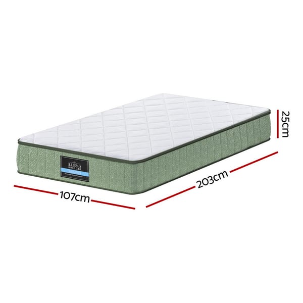 25cm Memory Foam Mattress Dual Layer Zipper Cover Cool Charcoal Foam Mattresses King Single