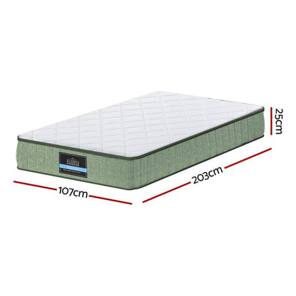 25cm Memory Foam Mattress Dual Layer Zipper Cover Cool Charcoal Foam Mattresses King Single