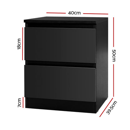 Bedside Table 2 Drawers - PEPE
