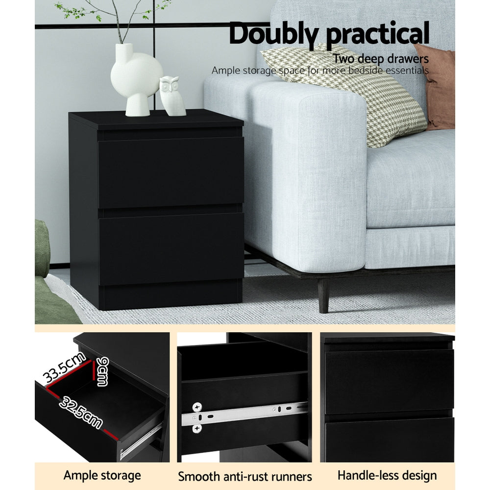 Bedside Table 2 Drawers - PEPE