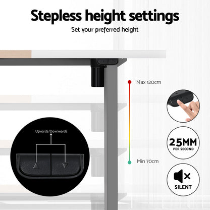 Electric Standing Desk with Storage Shelf Drawer Office Table 120CM