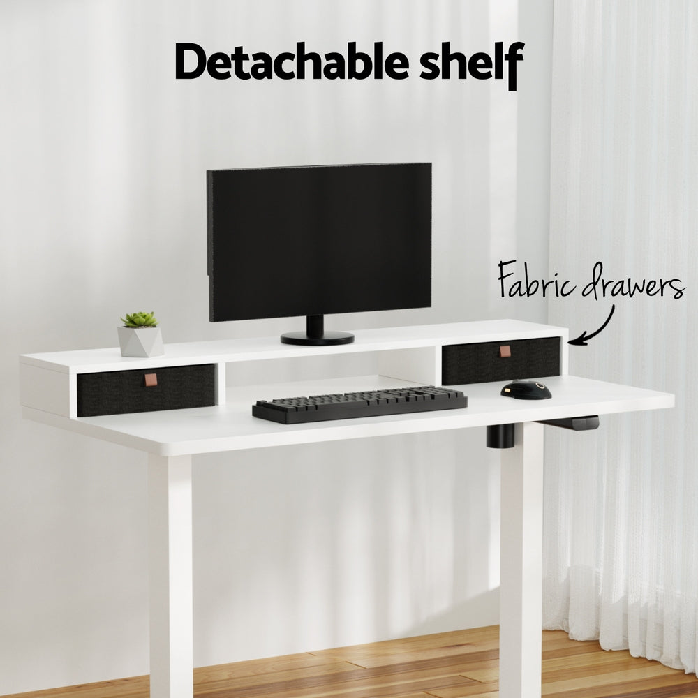 Electric Standing Desk with Storage Shelf Drawer Office Table 120CM