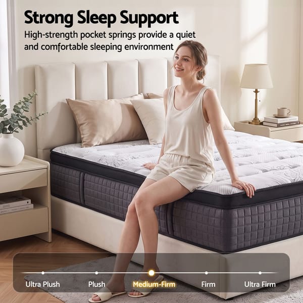 Double Size Gas Lift TIYO Bed Frame And  34cm Mattress Marc Series