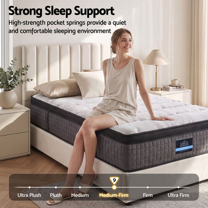 34cm Mattress 9 Zone Latex Foam King Single