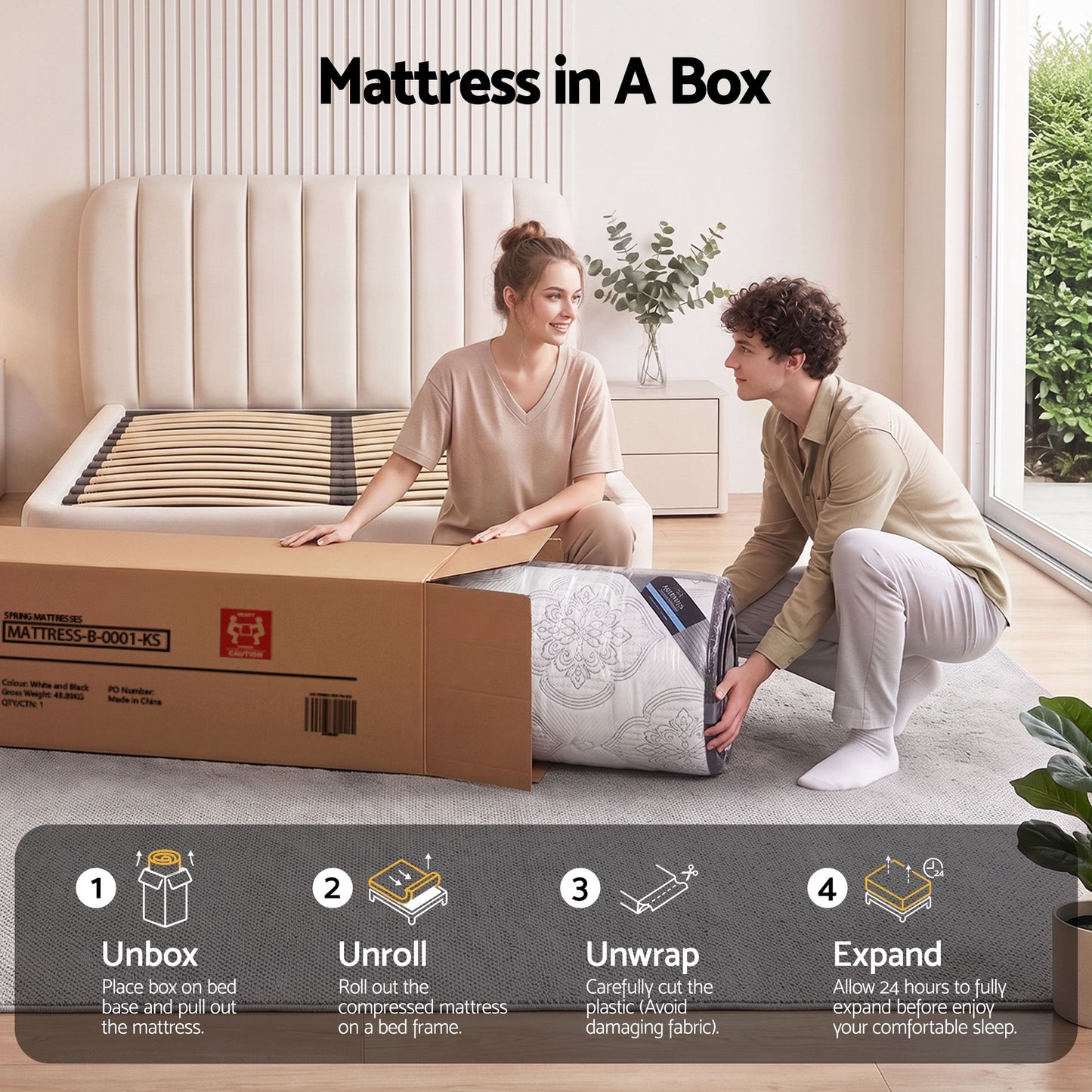 34cm Mattress 9 Zone Latex Foam King Single